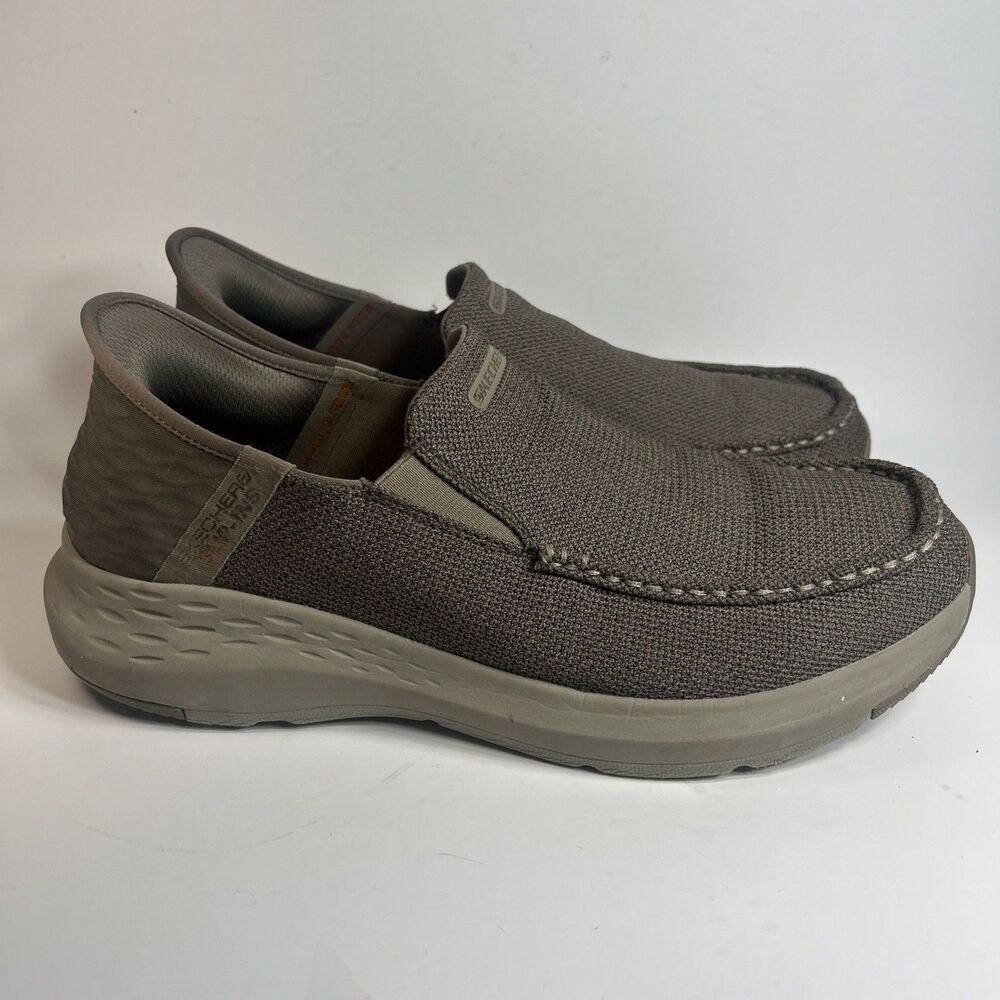 Skechers Mens Slip-ins Shoe Size 10 Relaxed Fit Parson Ralven Taupe Brown